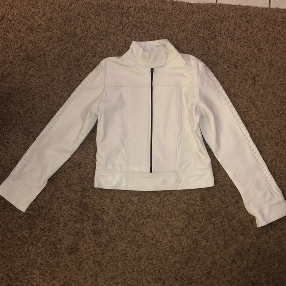 Peroni Italy Jackets & Blazers - Peroni Italy White Leather Moto Jacket size S/M